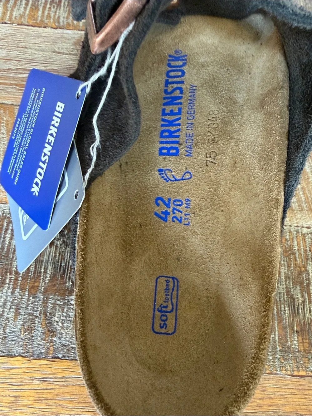 Birkenstock Arizona Suede Two-Strap Sandals, Dark Brown